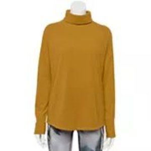 NWT Women's Tek Gear® Lightweight Fleece Turtleneck - XL Autumn Gold